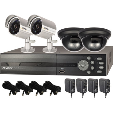 Complete H.264 Digital Video Surveillance Packages with Night Vision Cameras