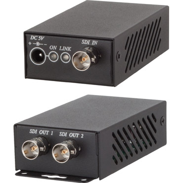 Compact 1x2 HD-SDI Reclocking Video Distribution Amplifier