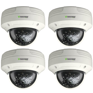 Transcendent Series IP 3 MegaPixel H.265 Fixed Dome Camera 4 Pack