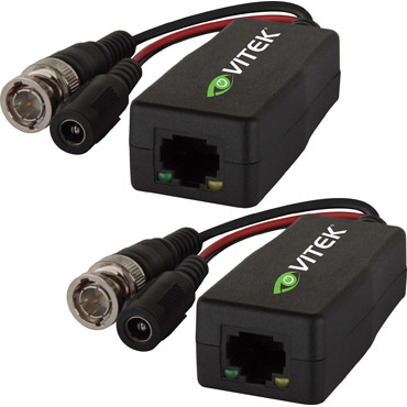 Video & Power Balun Transmitter/Receiver pair for TVI/AHD/CVI for distances up to 1400’