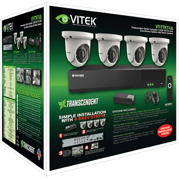 Transcendent Series Complete 1080P HD-TVI/AHD Surveillance System with Turret Cameras & 4-Channel Recorder