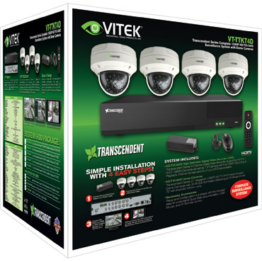 Transcendent Series Complete 1080P HD-TVI/AHD Surveillance System with Dome Cameras & 4-Channel Recorder