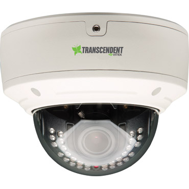 Transcendent 3 Megapixel Outdoor WDR IP Vandal Dome Camera with 30 IR LED Illumination
